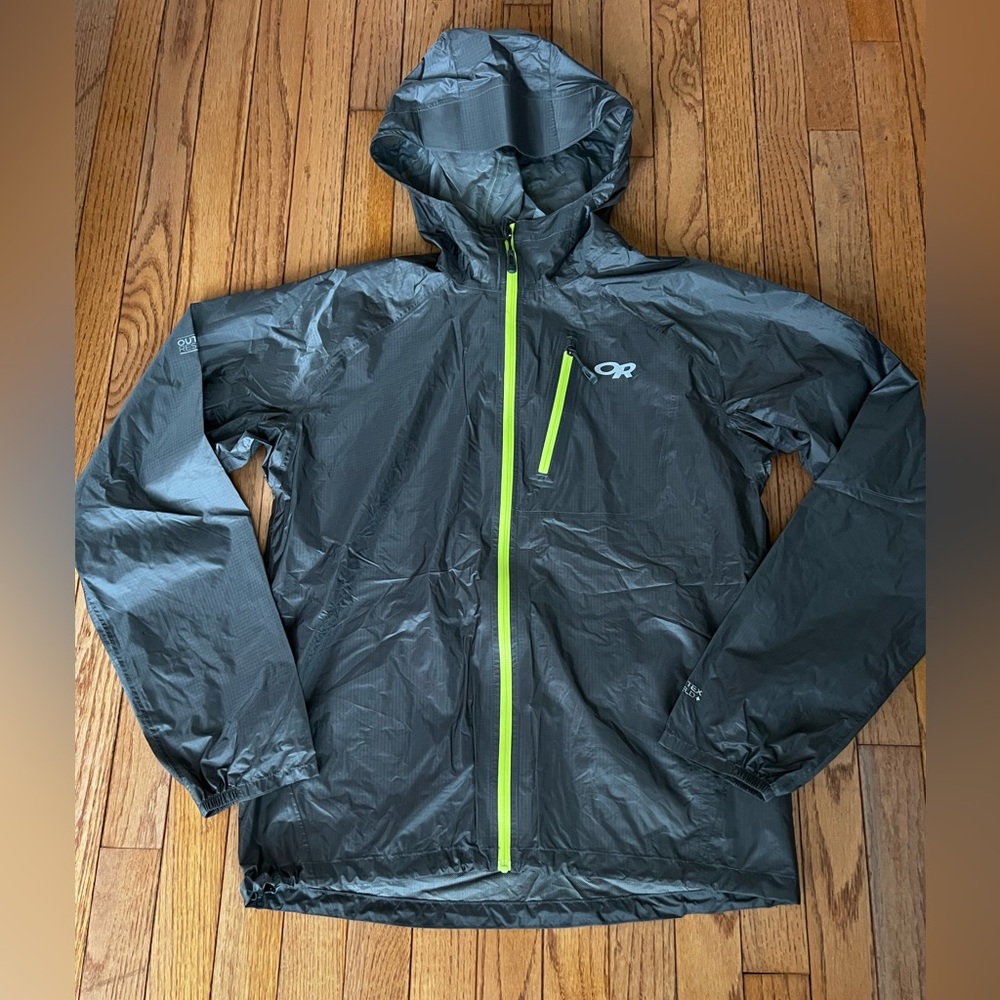 Outdoor Research Helium II Rain Jacket Men’s Small Gray Lightweight Packable - Picture 4 of 14